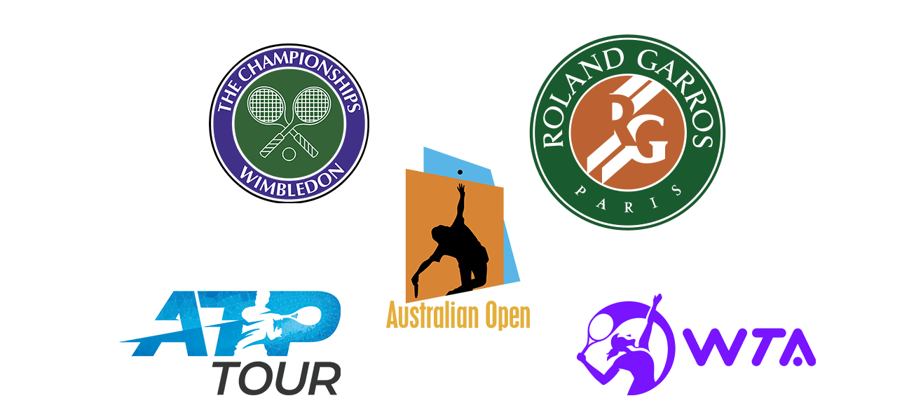 Imagine cu logo-uri ale turneelor ATP și WTA