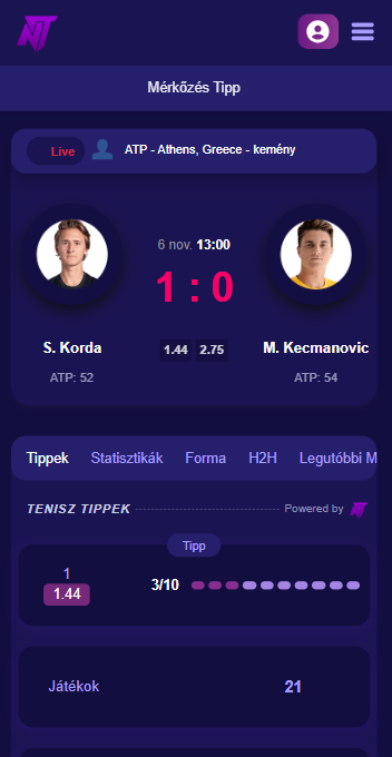 TennisPredictions.ai képernyőkép 1