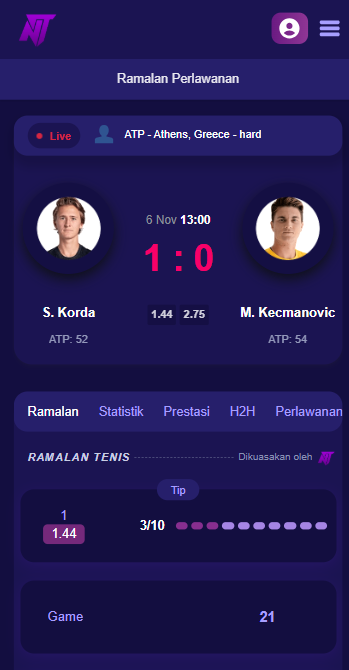 TennisPredictions.ai tangkapan skrin 1