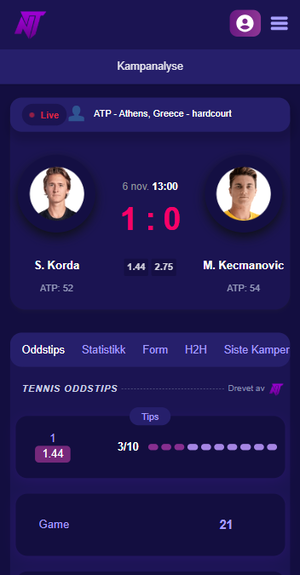 TennisPredictions.ai skjermbilde 1