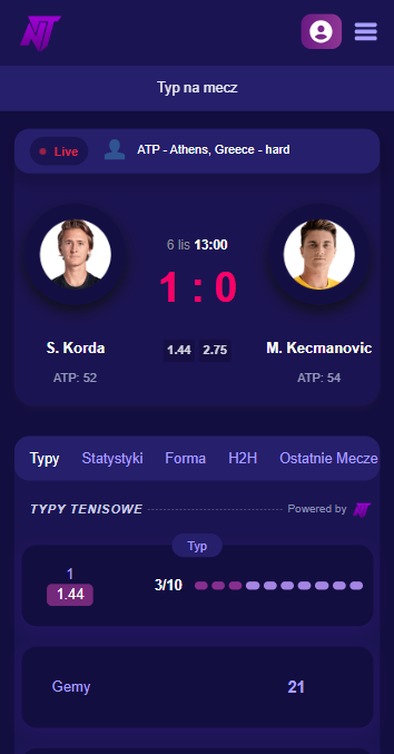 TennisPredictions.ai zrzut ekranu 1