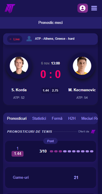 TennisPredictions.ai captură de ecran 1