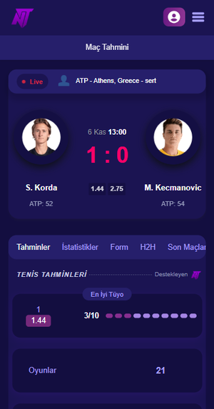TennisPredictions.ai ekran görüntüsü 1